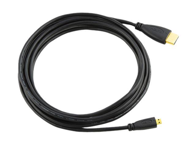 Insten 675773 10 ft. Black / Gold High Speed HDMI Cable with Ethernet, Type A to D Micro M / M