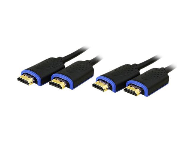 Insten 675393 3 ft. / 6 ft. Black w/ Blue Trim 2 x High Speed HDMI® Cable With Ethernet Male to Male