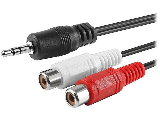 Insten 798755 6" 3.5mm Stereo to 2 RCA Cable Male to Female