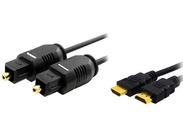 Insten Model 370002 6 ft. Digital Optical Audio TosLink Cable w/ High Speed HDMI Cable Male to Male