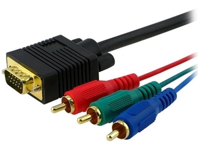 Insten 524015 6 ft. 5 x Premium VGA to 3 RCA Component Cable M/M Male to Male