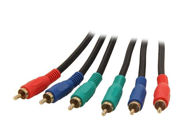 BYTECC P3V-6 6 ft. Component RGB video Cable - GOLD Plated, Black Jacket