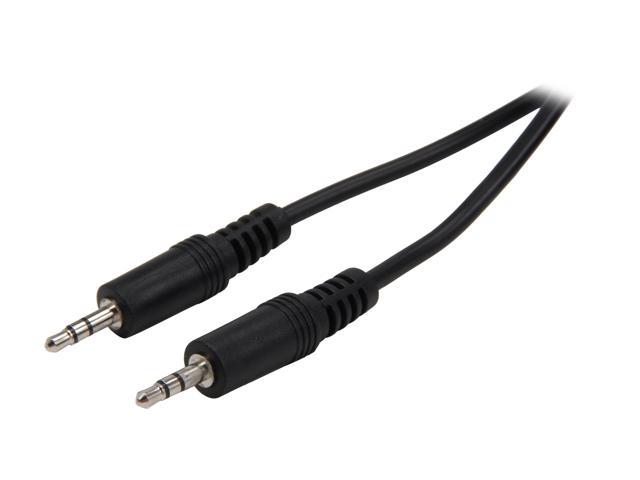 BYTECC SPC-12MM 12 ft. 3.5mm Stereo Speaker Cable - Male To Male, Black Jacket Male to Male