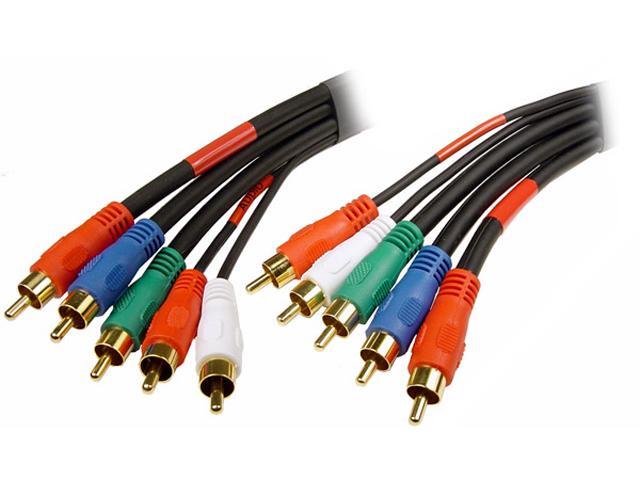 Cables Unlimited - 5 RCA to 5 RCA Male to Male Component Video and Audio cable - 6 FEET