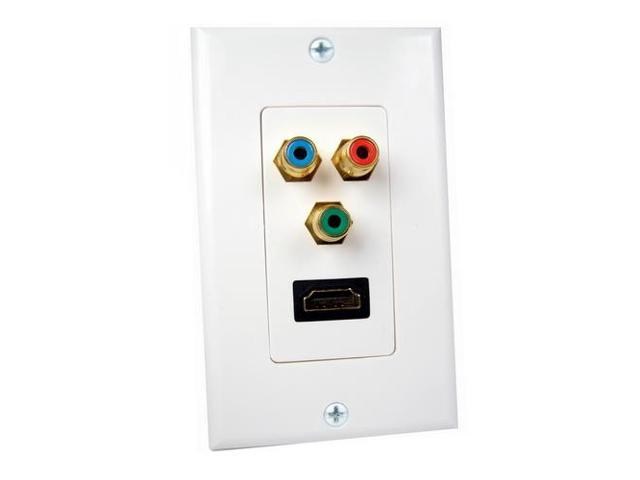 Cables Unlimited AUD-4920 Eggshell White HDMI & Component Video Wall Plate