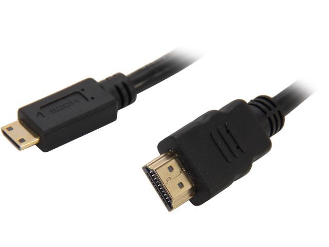 Coboc MHH-15 15 ft. Black HDMI to Mini HDMI, Type A to Type C High Speed HDMI Male to Mini HDMI Male Cable with Ethernet, Male to Male
