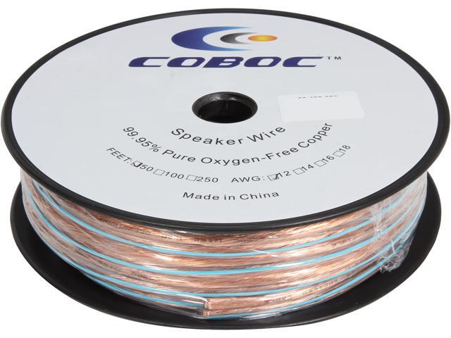 Coboc Model SPW-2C12-50-CL 50ft 12AWG Enhanced Loud Oxygen-Free Copper OFC Speaker Wire Cable