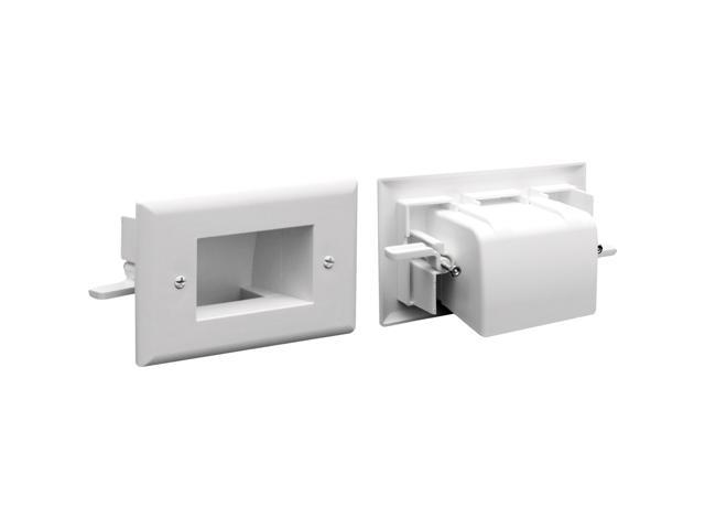 Cmple Wall Plate Recessed Easy Mount Low Voltage Cable White 