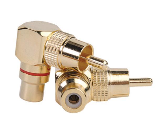 DB Link LC102 Gold RCA Right-Angle Adapters (1-Red Band, 1-Black Band)