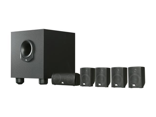 JBL SCS145.5BK Five Complete 6-Piece Home Cinema Speaker Package with Powered Subwoofer System