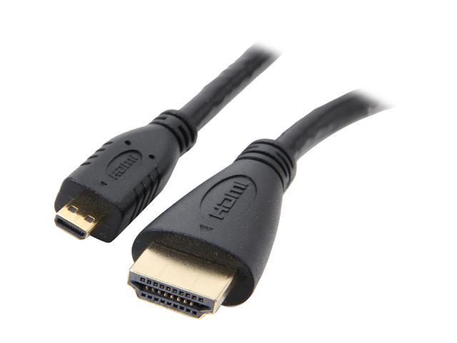 Coboc 1.5 ft. High Speed HDMI Cable with Ethernet - Micro HDMI Male to HDMI Male (Black)