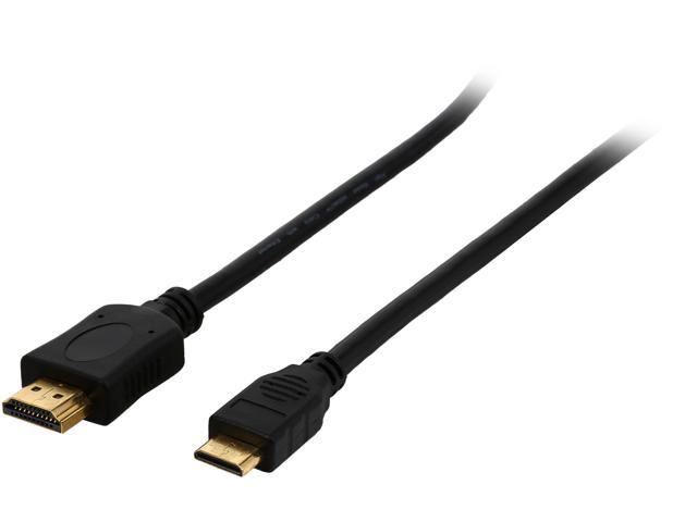 Coboc MINIHMEHMMM10BK 10 ft. Black Mini HDMI (Type C) to HDMI (type A) Male 32AWG High Speed HDMI w/ Ethernet Cable, M-M - 1080P