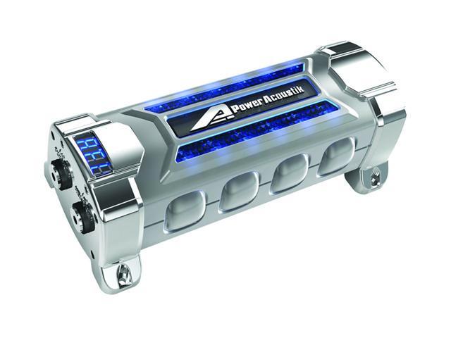 POWER ACOUSTIK PCX-3F 3 Farad Hybrid Car Audio Capacitor Cap PCX3F+8 Ga Amp Kit