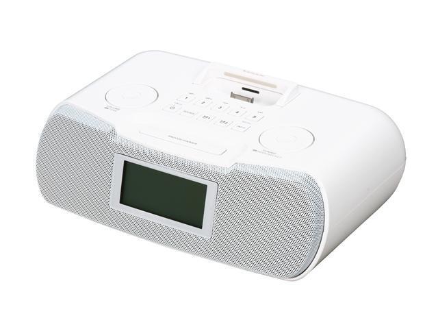 Sangean AM / FM-RBDS Digital Tuning Stereo Atomic Clock Radio with iPod Dock RCR-10 WH