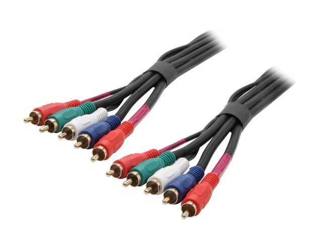 Link Depot RCA5-25-MM 25 ft. 5RCA Plug/5RCA pulg 3Video+2Audio 6FT Gold Connector