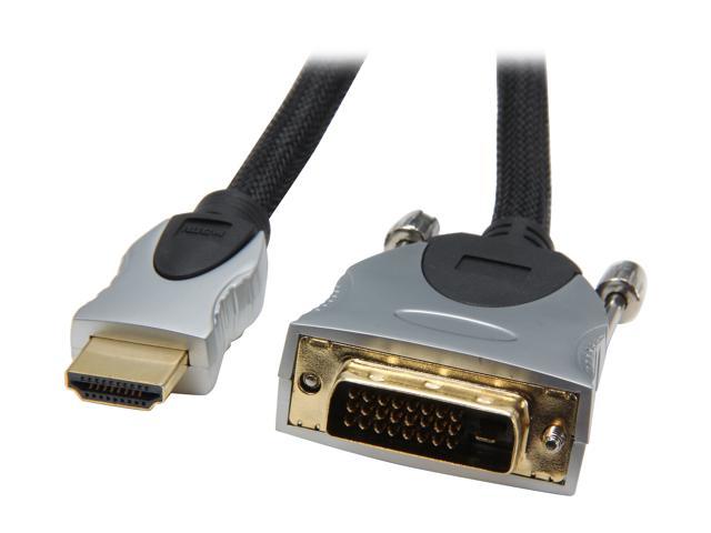 BYTECC 06-HMD 6 ft. Black HDMI male to DVI male HDMI Advanced High speed Male to DVI Male Cable Male to Male