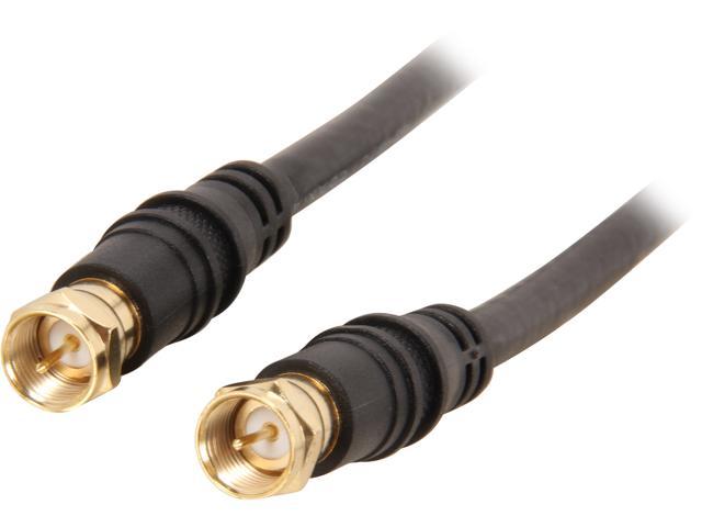 BYTECC RG6-3 3 ft. Coaxial Cable, Black with Gold Plating F Connector 3 Male to Male - OEM