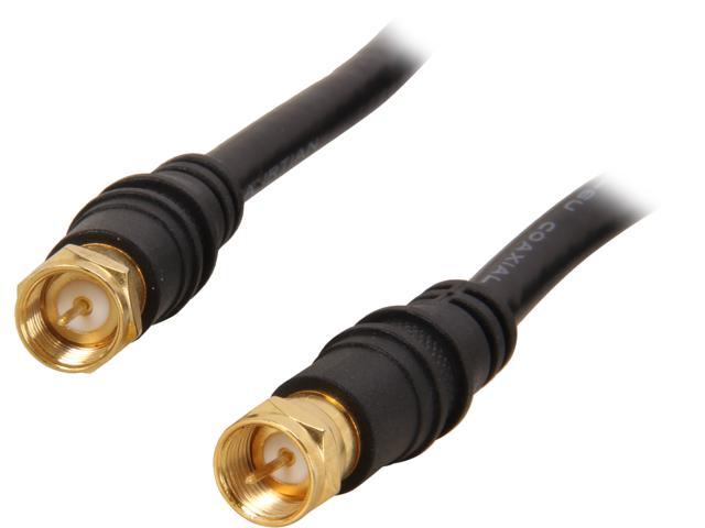BYTECC RG6-15 15 ft. Coaxial Cable, Black with Gold Plating F Connector 3 Male to Male - OEM