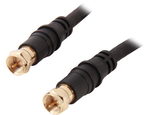 BYTECC RG6-25 25 ft. Coaxial Cable, Black with Gold Plating F Connector 3 Male to Male - OEM