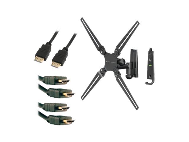 Level Mount LM30SJ/41202X3KIT Black 10" Wall Mount With 3 Pack 6ft HDMI Cables