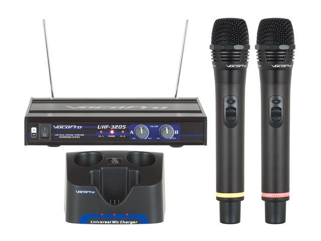 VocoPro UHF-3205 Professional Rechargeable Dual-Channel UHF Wireless Microphone System