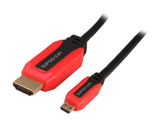 Spider M-HDMIA2D-0006 6 ft. Black M-Series High Speed Micro HDMI® Cable