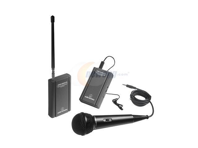 Audio-Technica ATR288W VHF TwinMic System with battery-powered receiver and transmitter