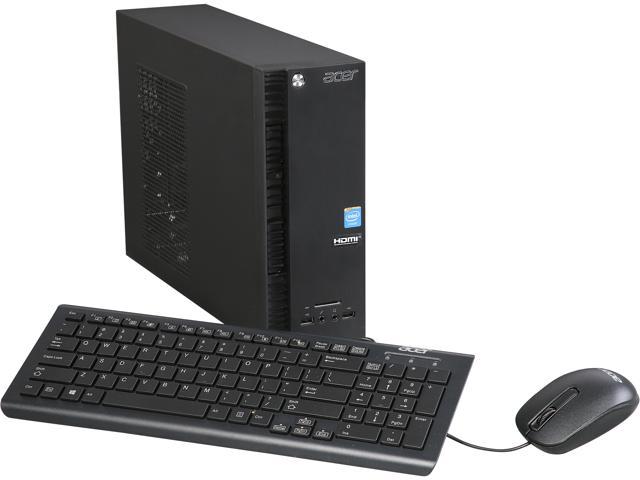 Acer Desktop Computer Aspire XC AXC-704G-UW61 Celeron N3050 (1.60 GHz) 4 GB DDR3L 500 GB HDD Intel HD Graphics Windows 10 Home 64-Bit (Manufacturer Recertified)