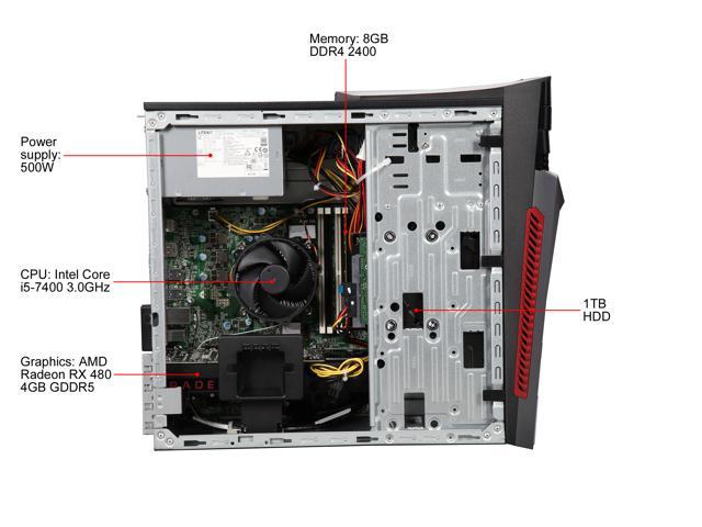 Acer Desktop Computer Aspire Gx 785 Ur16 Intel Core I5 7th Gen 7400 3