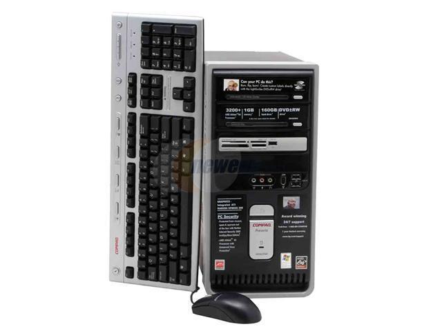 COMPAQ Desktop PC Presario SR1625NX(ER100AA) 3200+ 1GB DDR 160GB HDD ATI Radeon Xpress 200 Integrated Windows XP Home