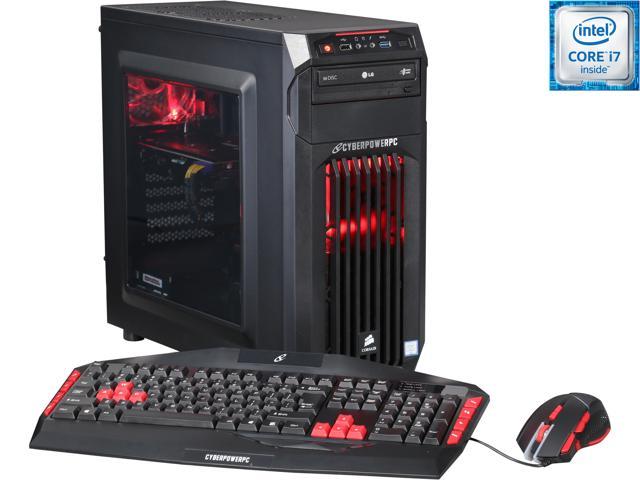 CyberpowerPC Desktop Computer Gamer Xtreme S302 Intel Core i7 6700K (4.00 GHz) 8 GB DDR4 2 TB HDD 250 GB SSD AMD Radeon R9 380 4 GB Windows 10 Home 64-Bit