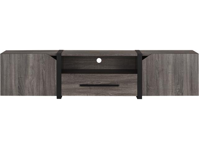 Furniture of America Diego 81.5-Inch Wood TV Stand in Distressed Gray