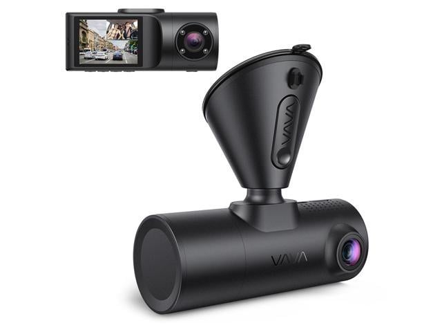 VAVA VD009 Dual Dash Cam, 2K Front 1080p Cabin 30fps Car Camera, Sony Sensor, Infrared Night Vision, App Control & 2" LCD Display, Parking Mode, Built-in GPS for Uber & Lyft, Bluetooth Snapshot Remote