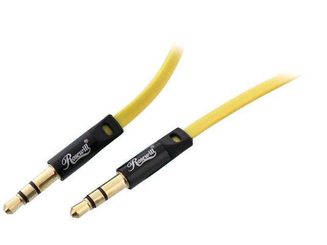 Rosewill RAC-3YL - 3-Foot 3.5mm Flat Audio Cable, Yellow