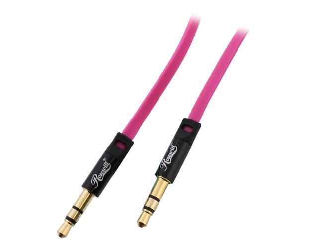 Rosewill RAC-6PK - 6-Foot 3.5mm Flat Audio Cable, Pink