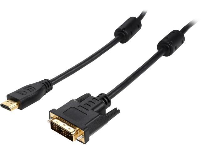 Rosewill HD2SLDVI-6BK 6 ft. Black HDMI A Male to Single-Link  DVI-D(18+1) Male High Speed HDMI Cable Male to Male