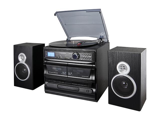 Trexonic 3-Speed Turntable With Bluetooth, Cassette and Wire Shelf ...