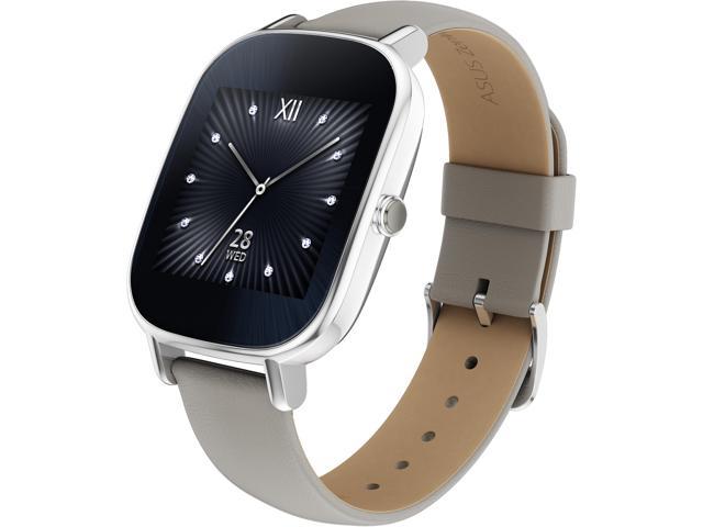 ASUS ZenWatch 2 Android Wear Smartwatch with Quick Charge & Silver Case, Beige Leather Band (WI502Q-SL-BD-Q) US Warranty