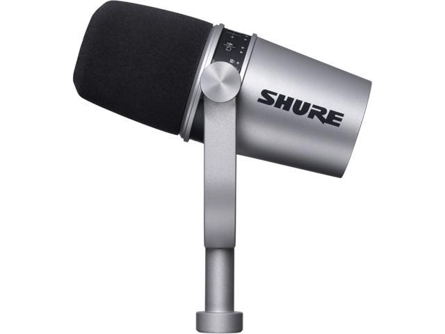 Shure MV7 Podcast Microphone (Silver) for Podcasting, Home Recording and Gaming