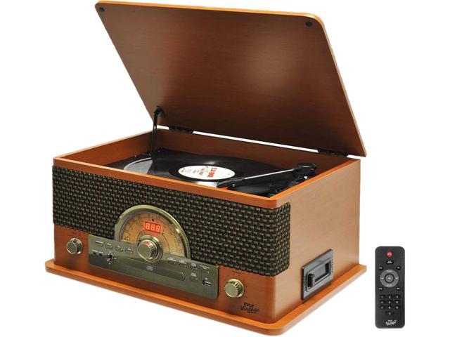 Pyle Ptcd56ubwd Vintage Retro Classic Style Bluetooth Turntable System