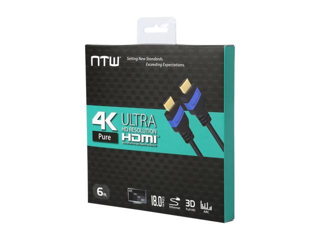 Ntw Nhdmi2p 006 6 Ft Ultra Hd Pure 4k High Speed 18 Gbps Hdmi Cable With Ethernet 3450