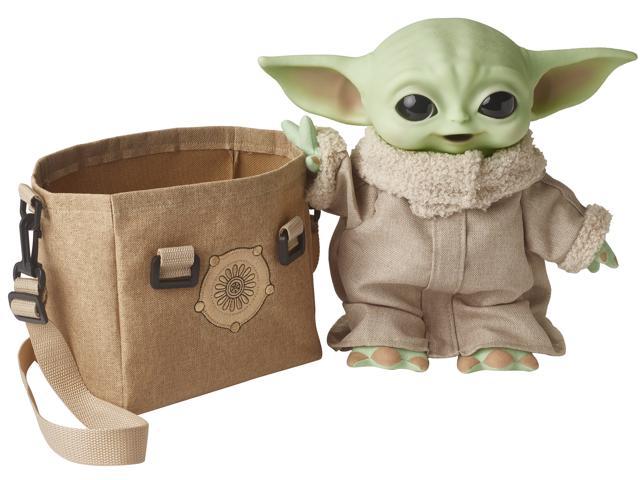 STAR WARS The Child Plush Toy, 11-in Yoda Baby Figure from The Mandalorian, Collectible Stuffed Character with Carrying Satchel for Movie Fans Ages 3