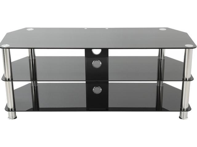 AVF SDC1250CM-A up to 60" Chrome Effect / Black Glass Classic - Corner Glass TV Stand with Cable Mangement