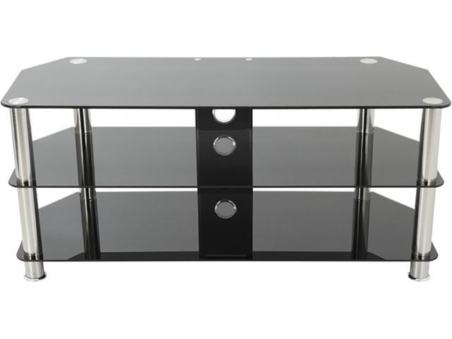 Chrome Legs AVF SDC600CM-A  TV Stand with Cable Management for up to 32-inch TVs Black Glass 