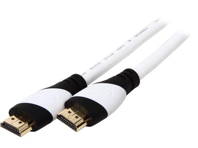 GearIT GI-HDMI14-WH-6FT 6 ft. White HDMI v1.4 Cable with Ethernet Male to Male