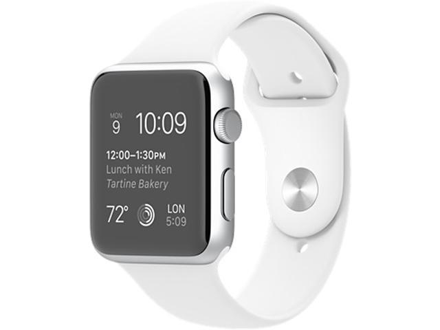 Apple MJ3N2LL 42mm Silver Aluminum Case with White Sport Band