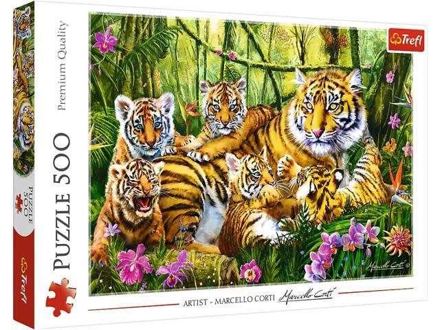 Trefl 500-Piece Jigsaw Puzzle - Wild Leopard, 34x48 Cm, Family Puzzle Game For Adults & Kids 10+