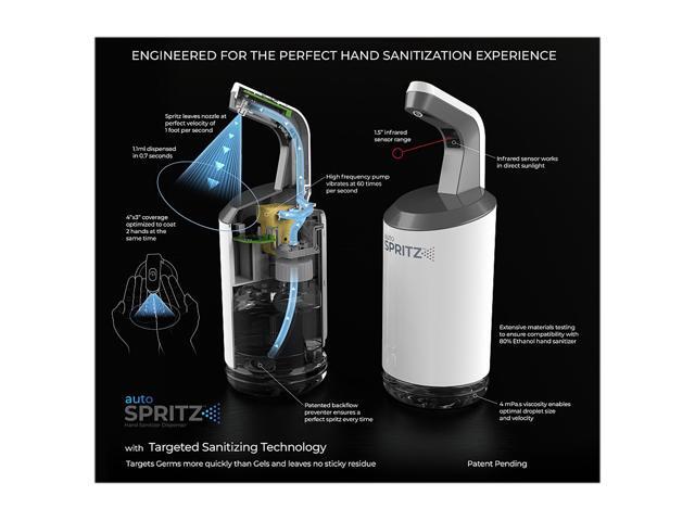 Origyn Autospritz Hand Sanitizer Dispenser With Zero Touch Automatic Spray Includes 12oz Of 80 6238