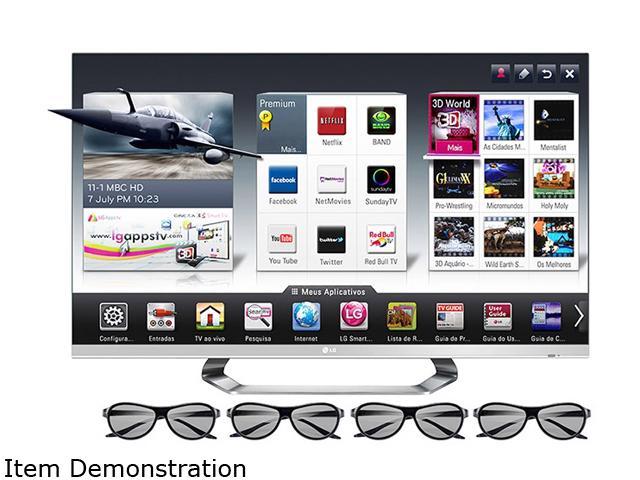 LG 47” Cinema 3D 1080p 120Hz TruMotion LED TV with Smart TV and Six Pairs of 3D Glasses – 47LM6700