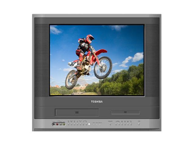 Toshiba Mwh63 Black Silver Crt Tv Vcr Dvd Player Combo With Atsc Tuner Newegg Com